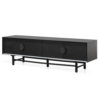 1.8m Wooden TV Entertainment Unit - Black - Notbrand