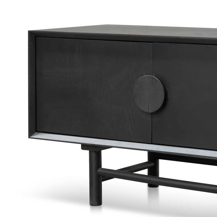 1.8m Wooden TV Entertainment Unit - Black - Notbrand