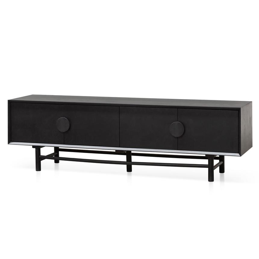 1.8m Wooden TV Entertainment Unit - Black - Notbrand