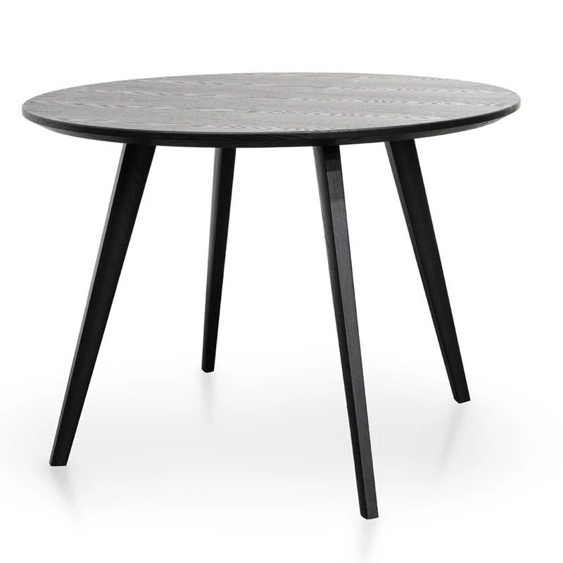 Membata Black Veneer Top Round Dining Table - 100cm - Notbrand