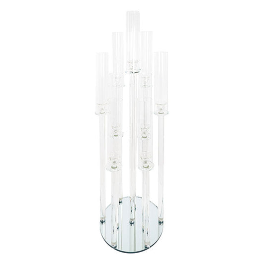 Acrylic Candelabra 10 Glass Candle Holders - Clear - Notbrand