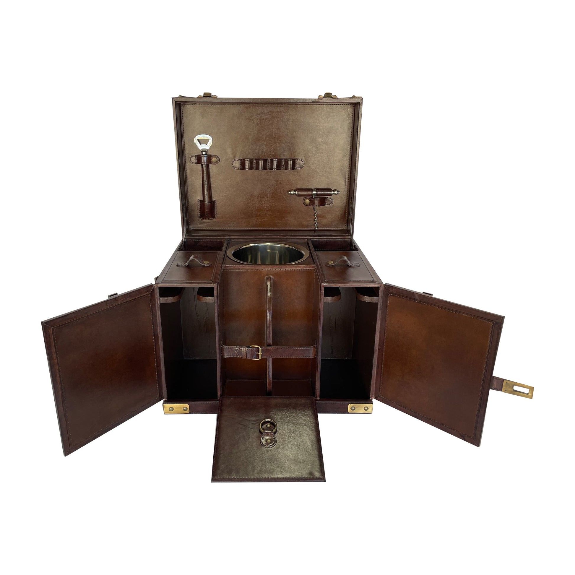 Gizur Drink Trunk in Dark Leather - Large - House of Hyne