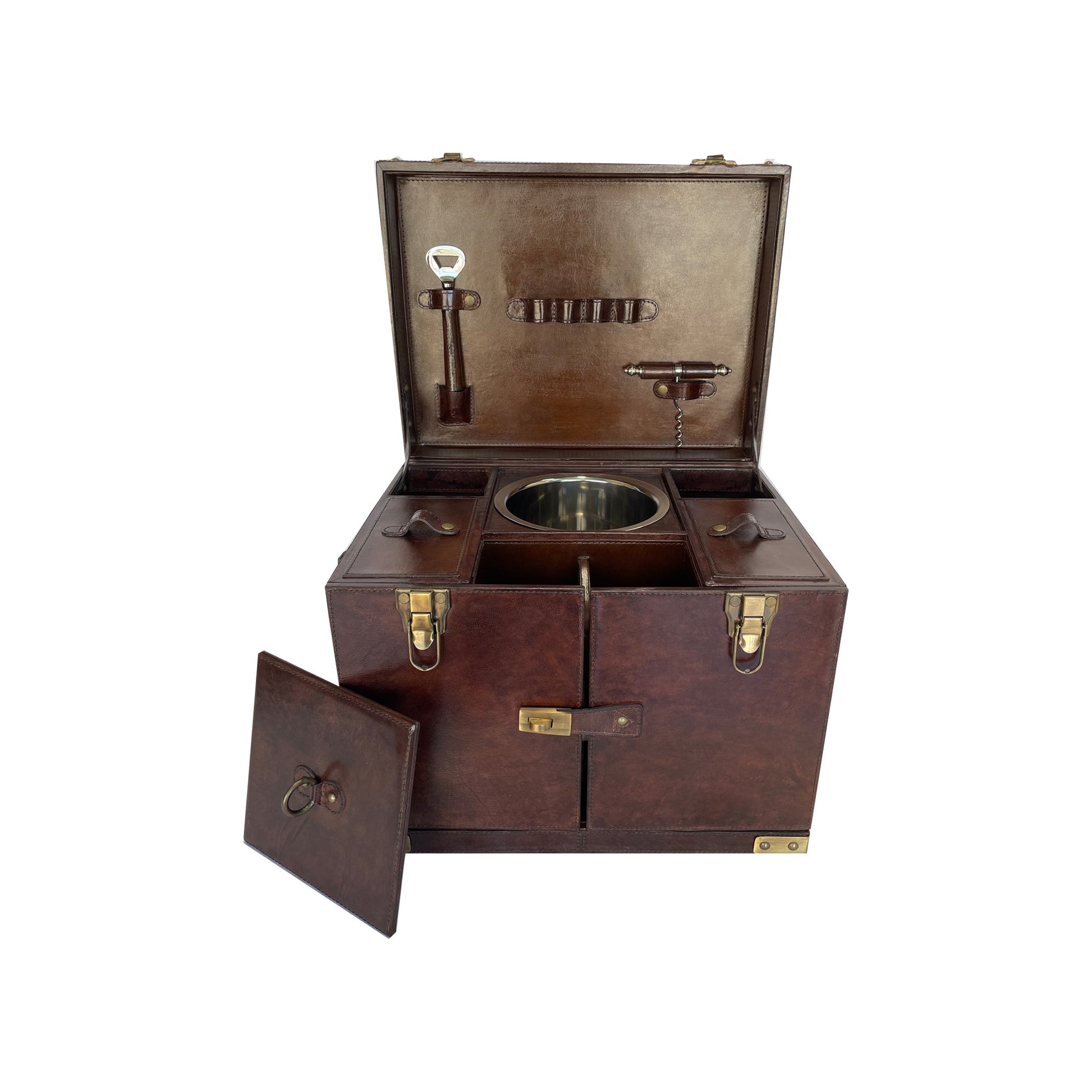 Gizur Drink Trunk in Dark Leather - Large - House of Hyne