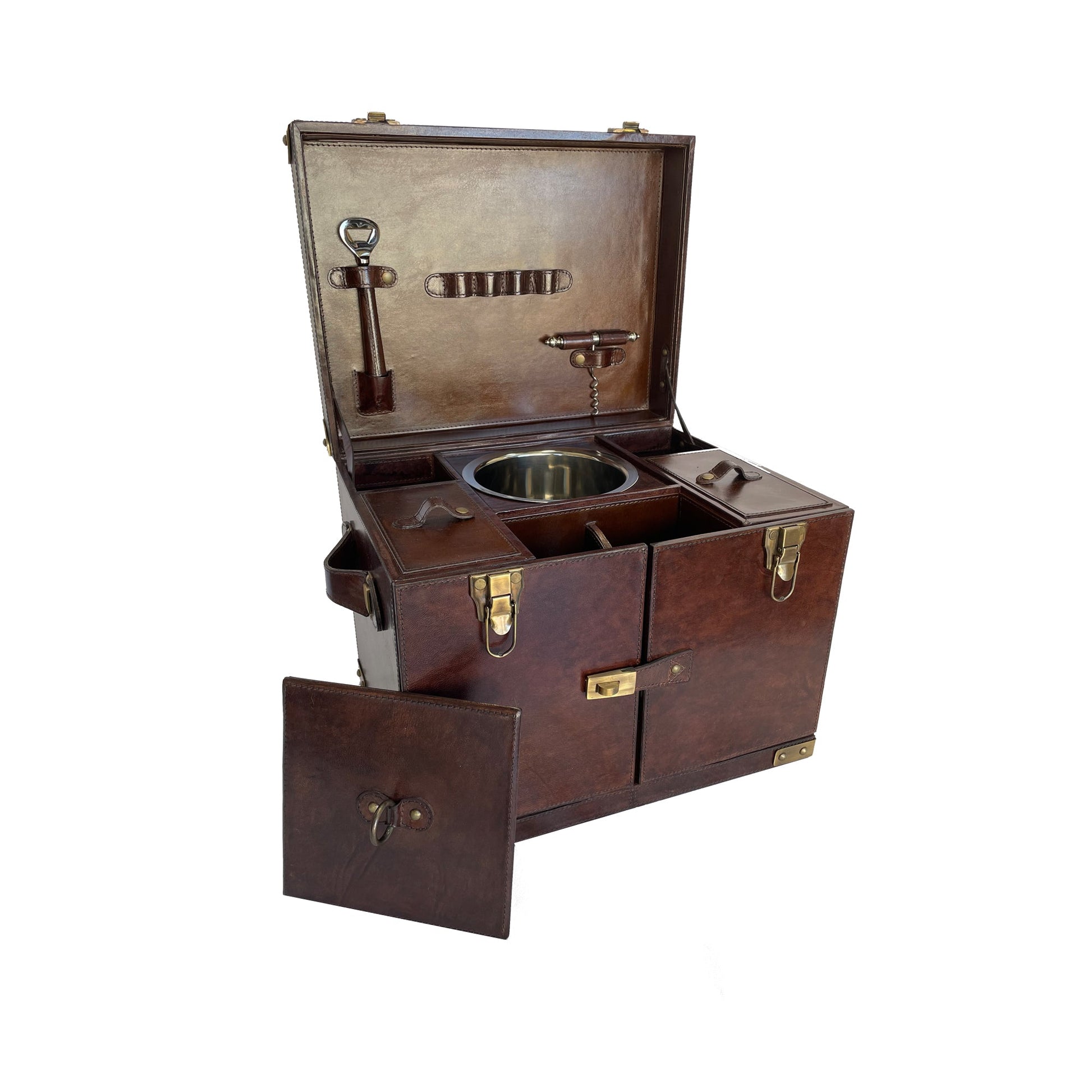 Gizur Drink Trunk in Dark Leather - Large - House of Hyne