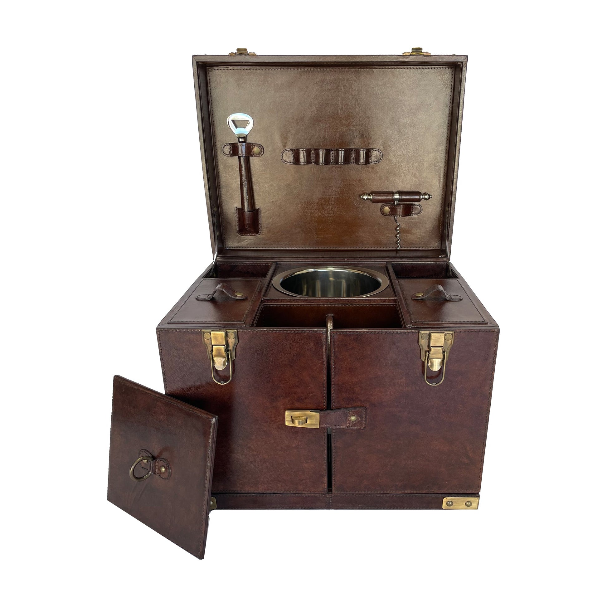 Gizur Drink Trunk in Dark Leather - Large - House of Hyne