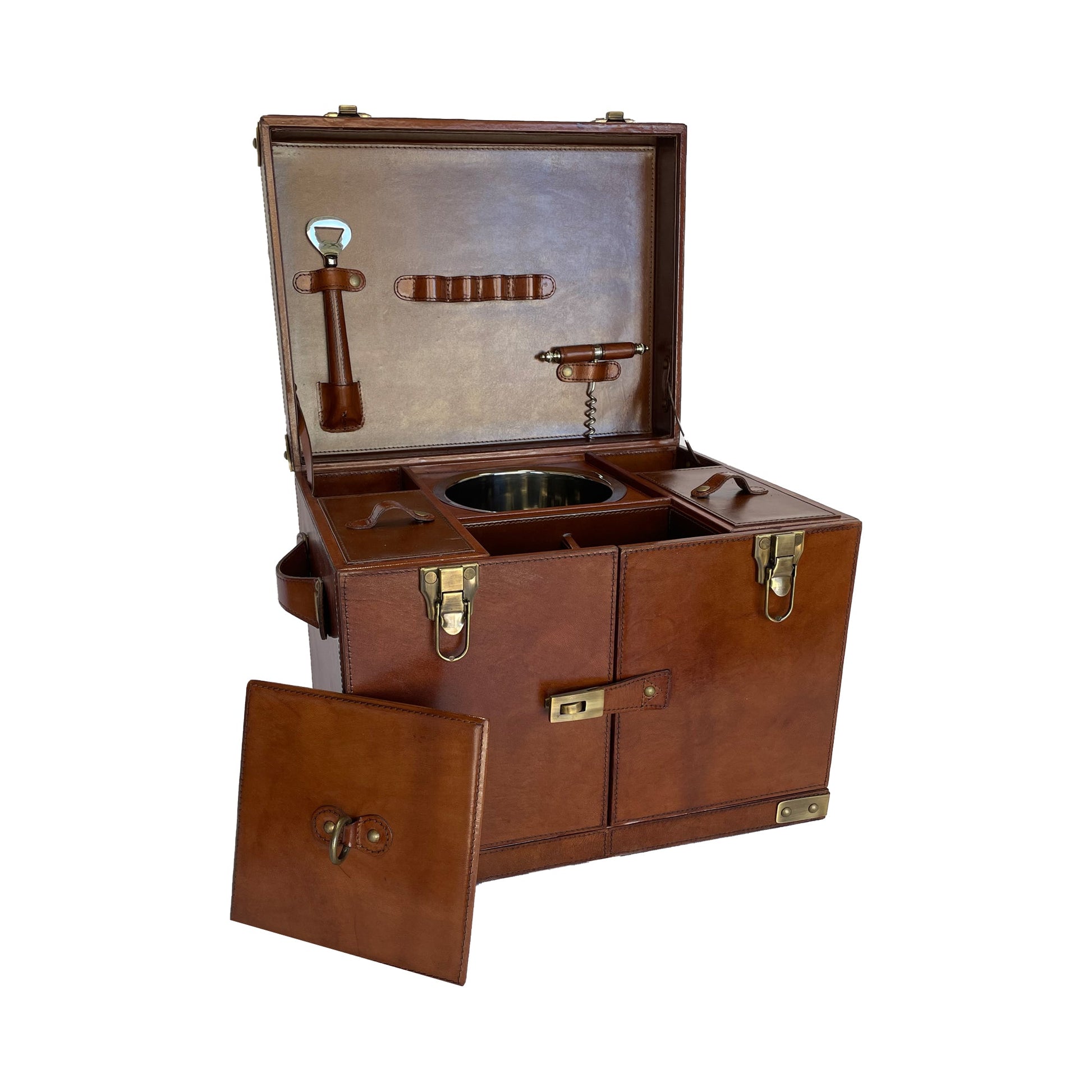 Gizur Drink Trunk in Tan Leather - Large - House of Hyne