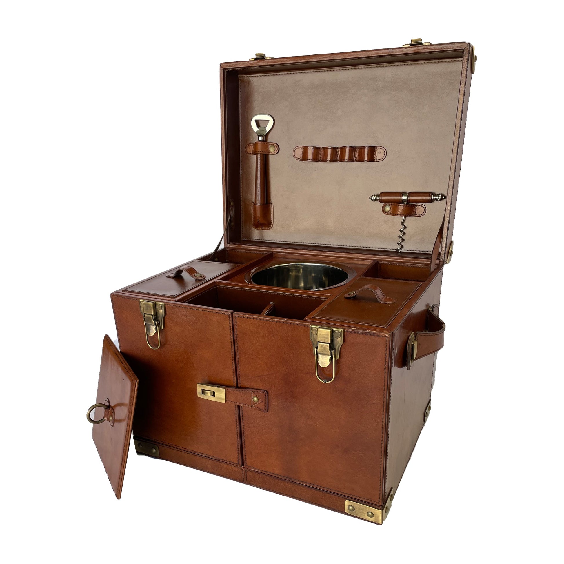 Gizur Drink Trunk in Tan Leather - Large - House of Hyne