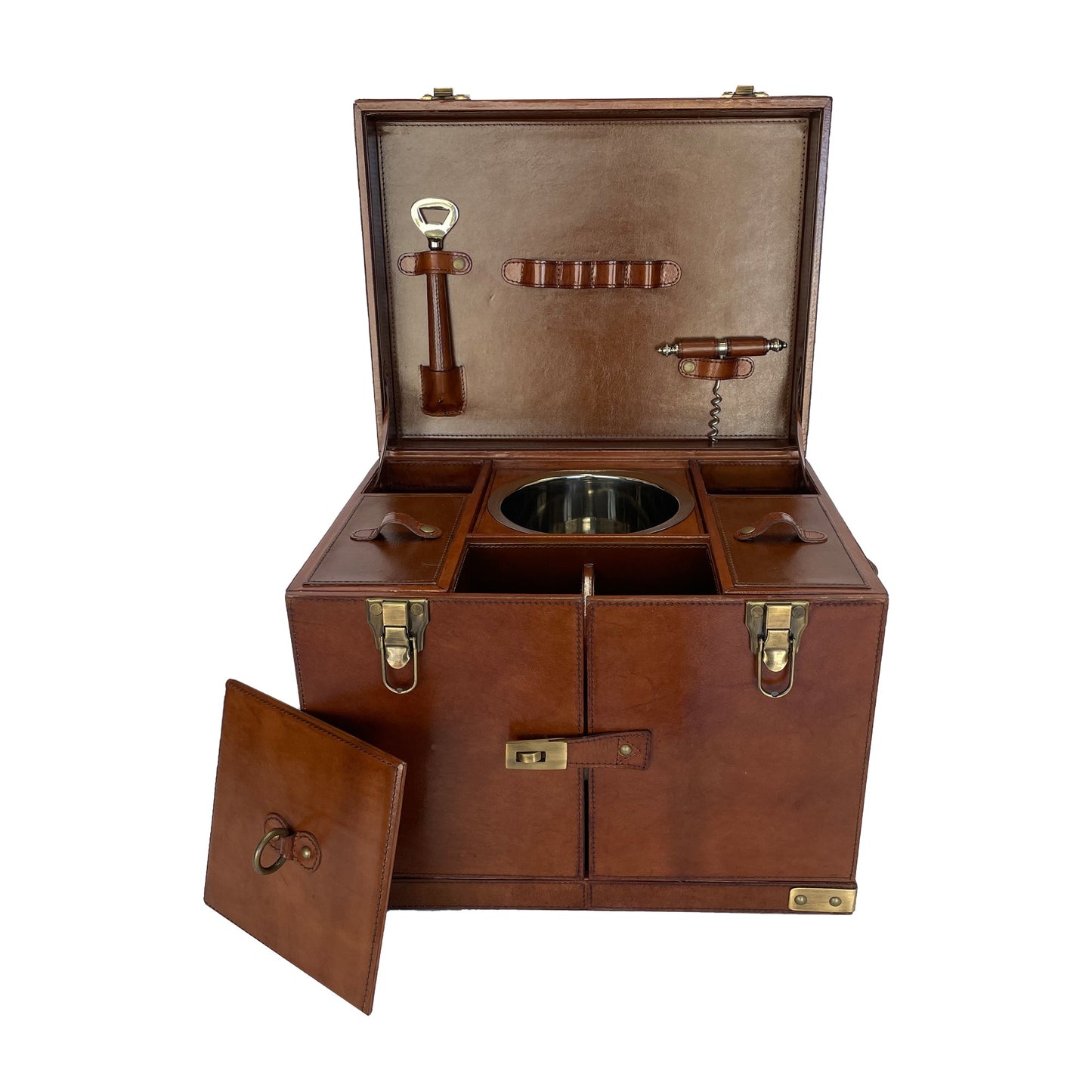 Gizur Drink Trunk in Tan Leather - Large - House of Hyne