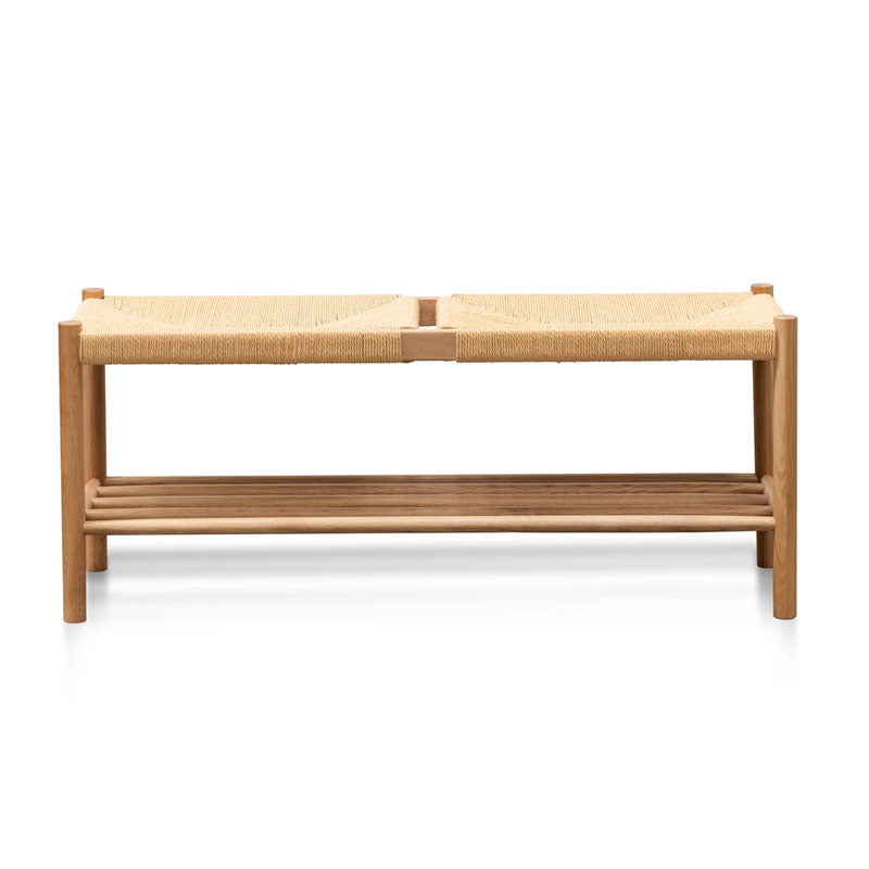 110cm Oak Bench - Natural Seat - Notbrand