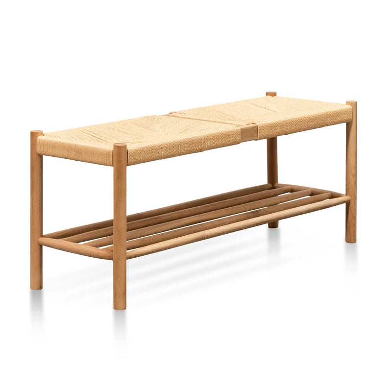 110cm Oak Bench - Natural Seat - Notbrand