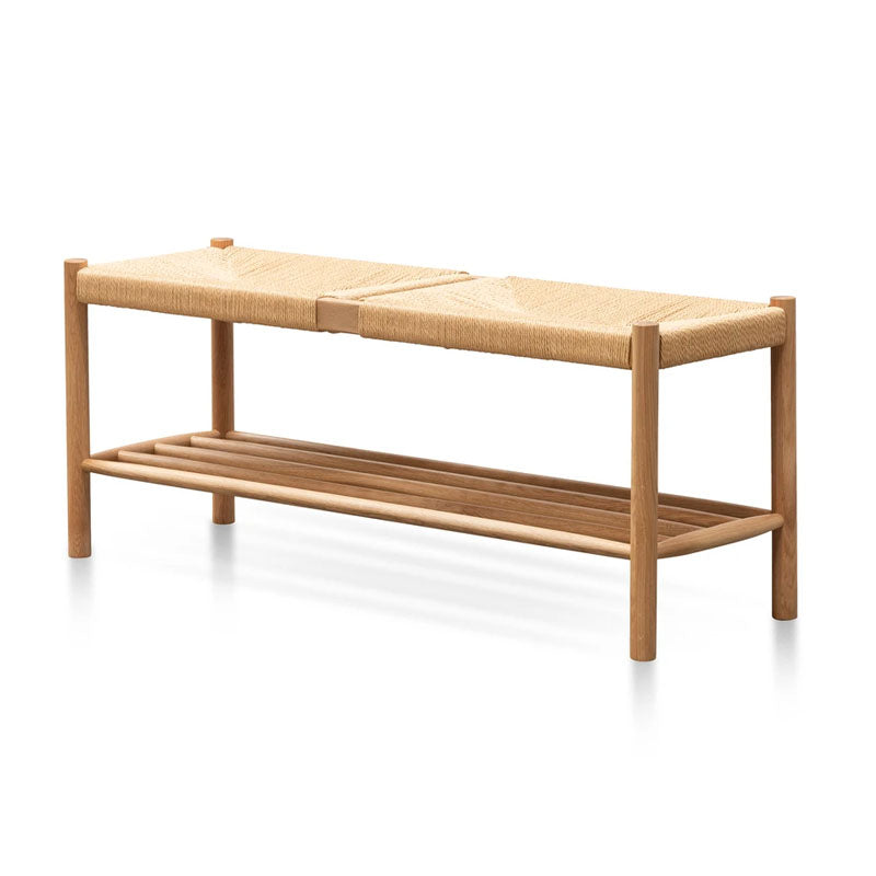 110cm Oak Bench - Natural Seat - Notbrand