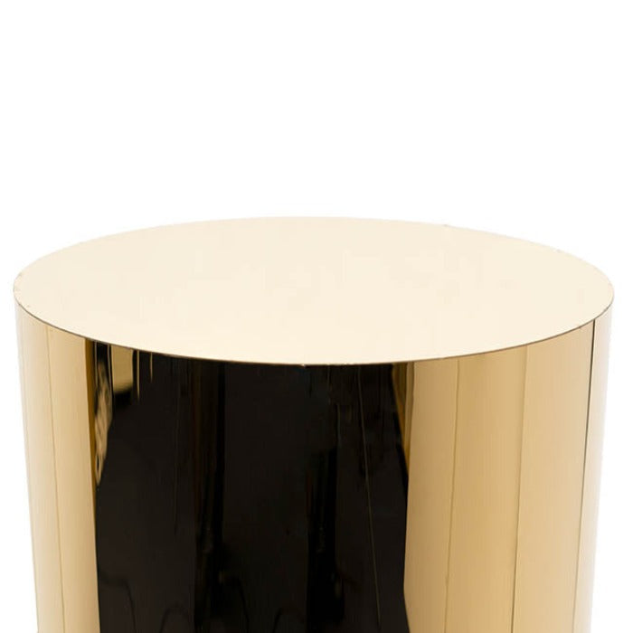 Set of 2 Circular Stainless Steel Plinth - Shiny Gold - Notbrand