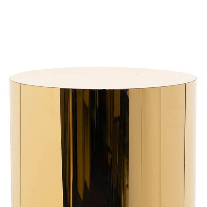 Set of 2 Circular Stainless Steel Plinth - Shiny Gold - Notbrand