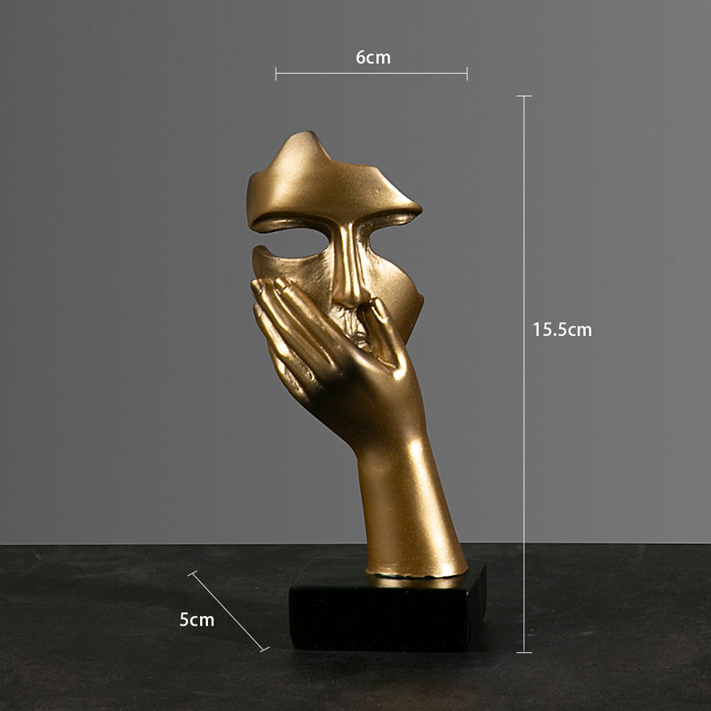 Set of 5 Resin Abstract Thinker Sculpture - Golden - Notbrand