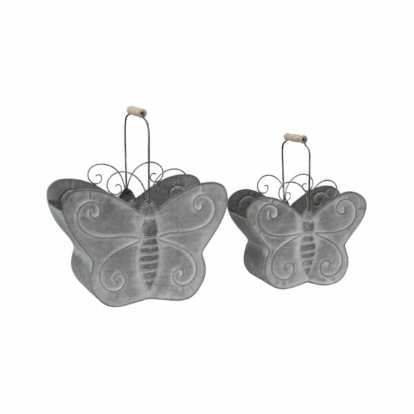 Nested Distressed-Finish Butterfly Planters Set - 2 Pieces - Notbrand