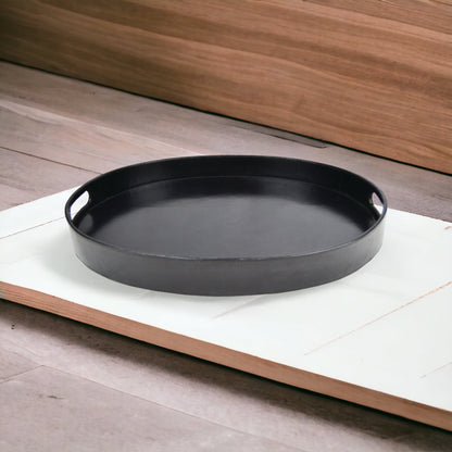 Morthil Black Leather Oval Tray - Notbrand