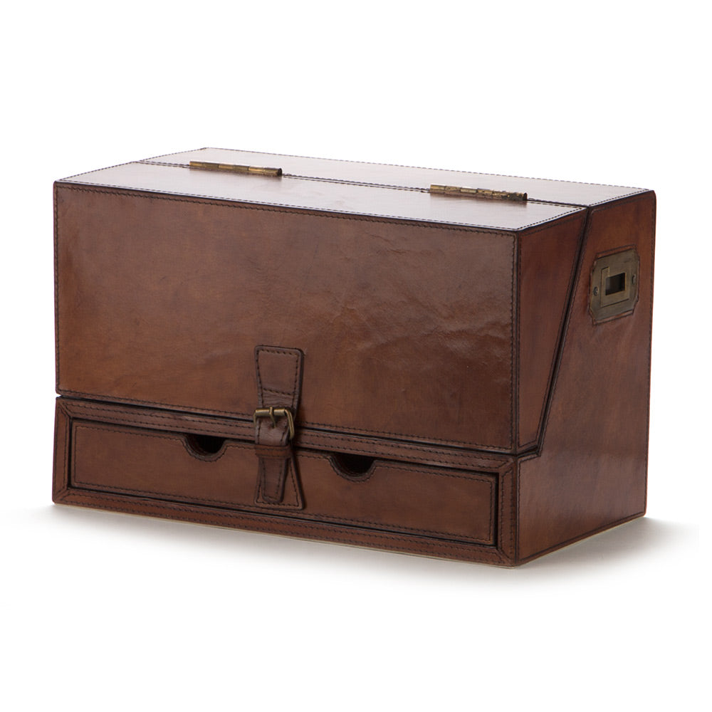 Tan Leather Stationery Box - Notbrand