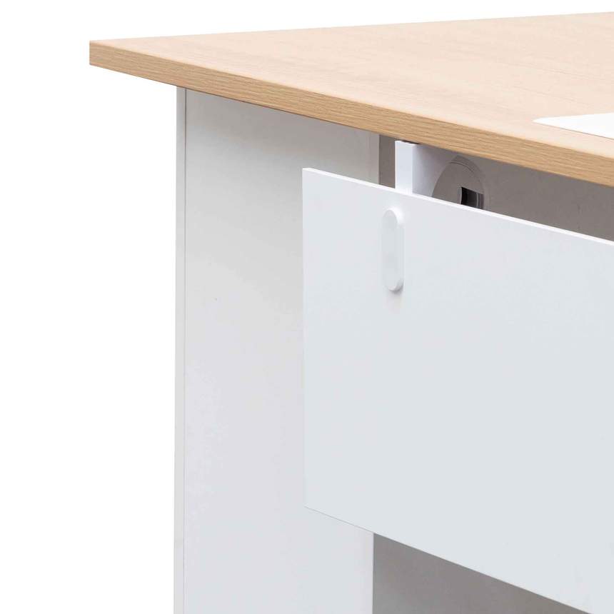 Seater Office Desk - Natural and White - Notbrand