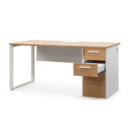 Seater Office Desk - Natural and White - Notbrand