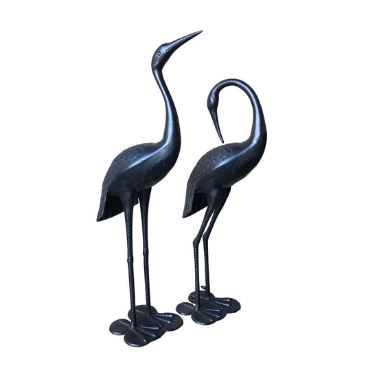 Crane Couple Statue in Metal - HouaofHyne