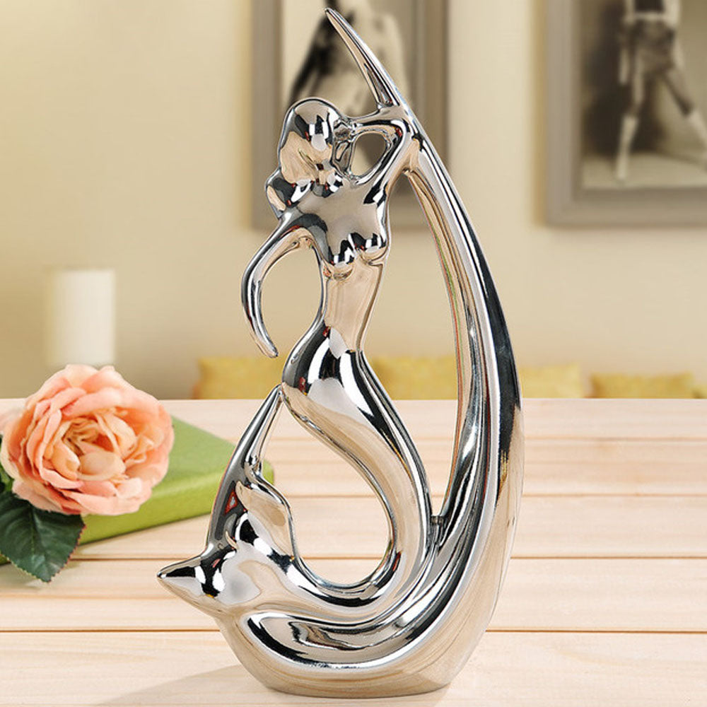 Ceramic Electroplated Decorative Figurine Accent - Notbrand