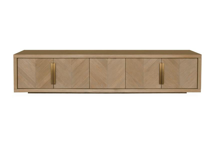 Allium Dusty Oak Entertainment TV Unit with Gold Handle - Notbrand