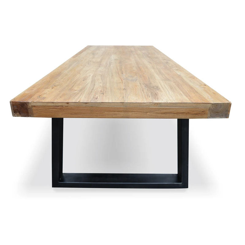 Phraxos Reclaimed Elm Wood Dining Table - 2.4m - House of Hyne