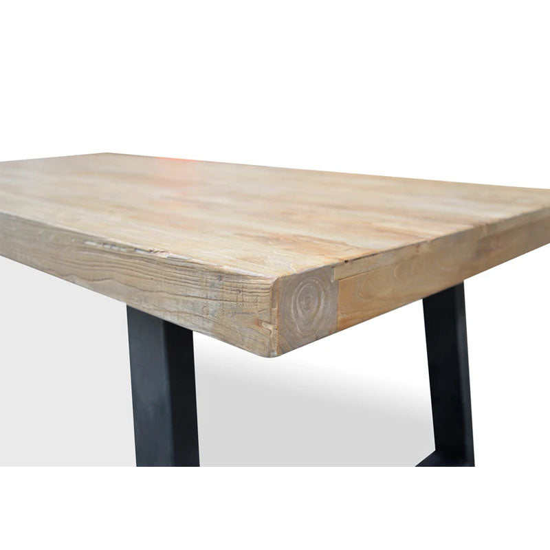 Phraxos Reclaimed Elm Wood Dining Table - 2.4m - Notbrand