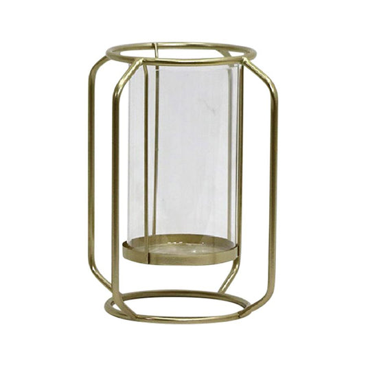 Floating Iron Gold Pillar Candleholder - Antique Gold - Notbrand