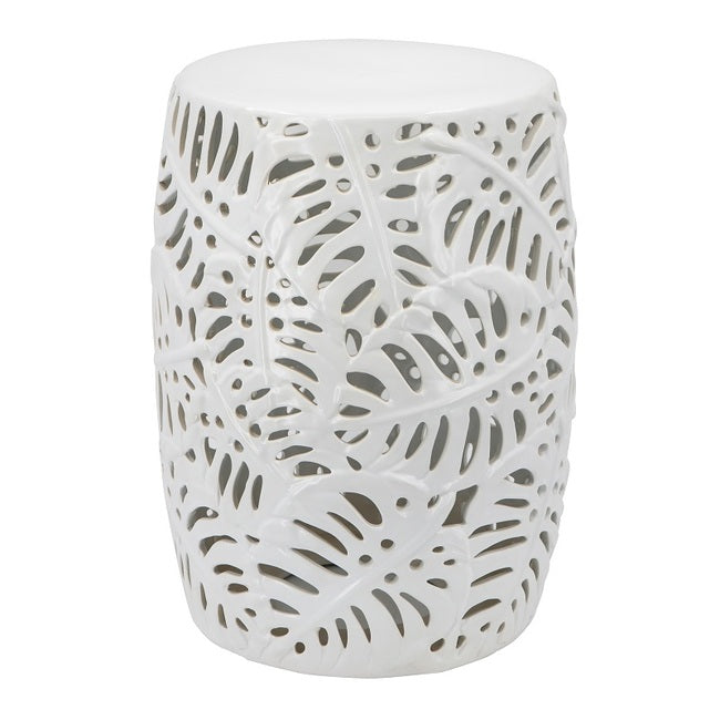 Cutwork Palm Leaf Ceramic Stool - Notbrand