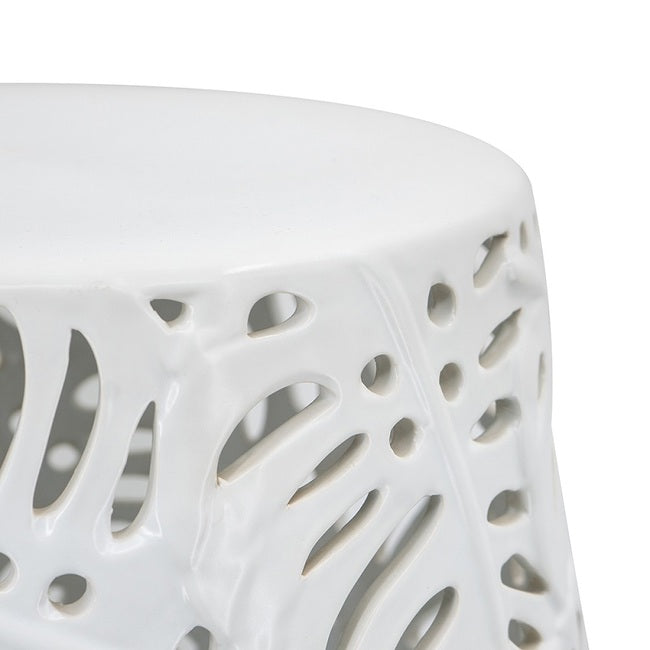 Cutwork Palm Leaf Ceramic Stool - Notbrand