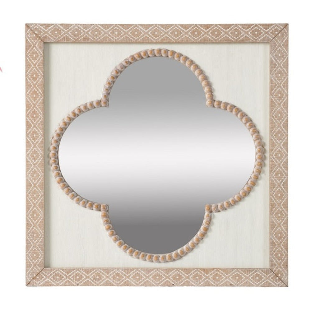 Clover Wooden Frame Wall Mirror - Notbrand