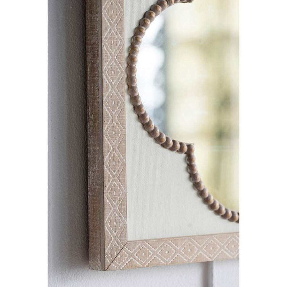 Clover Wooden Frame Wall Mirror - Notbrand