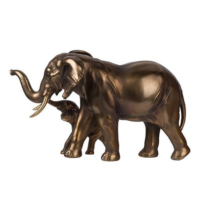 Polyresin Elephant Mother & Calf Statue - Notbrand