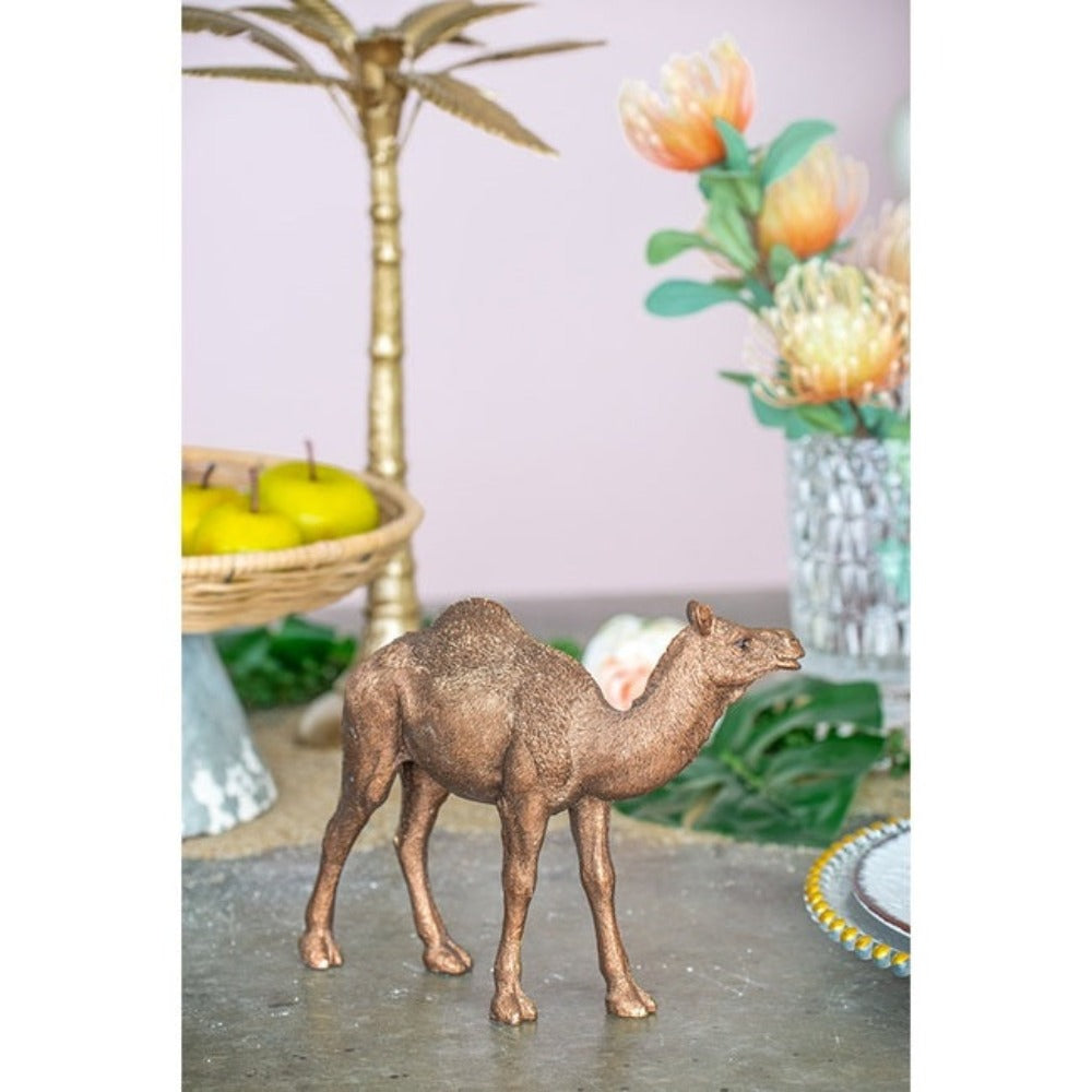 Polyresin Camel Statue - Copper - Notbrand