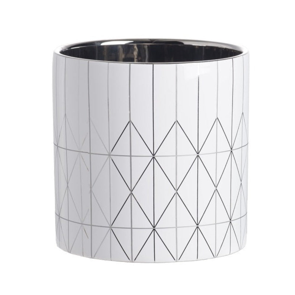 Geo Ceramic Planter  White - Notbrand