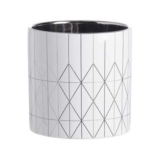 Geo Ceramic Planter  White - Notbrand