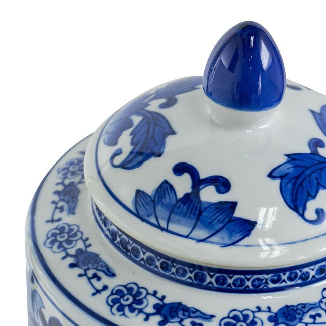 Indra Lidded Jar - Blue & White - NOTBRAND - 2