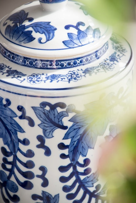 Indra Lidded Jar - Blue & White - NOTBRAND - 7