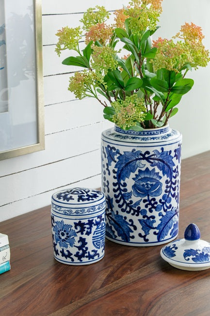 Indra Lidded Jar - Blue & White - NOTBRAND - 4