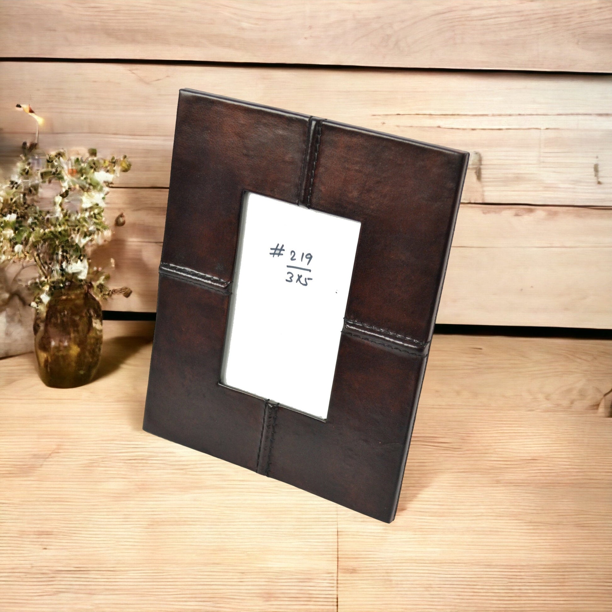 Dark Leather Rectangle Photo Frame - Notbrand