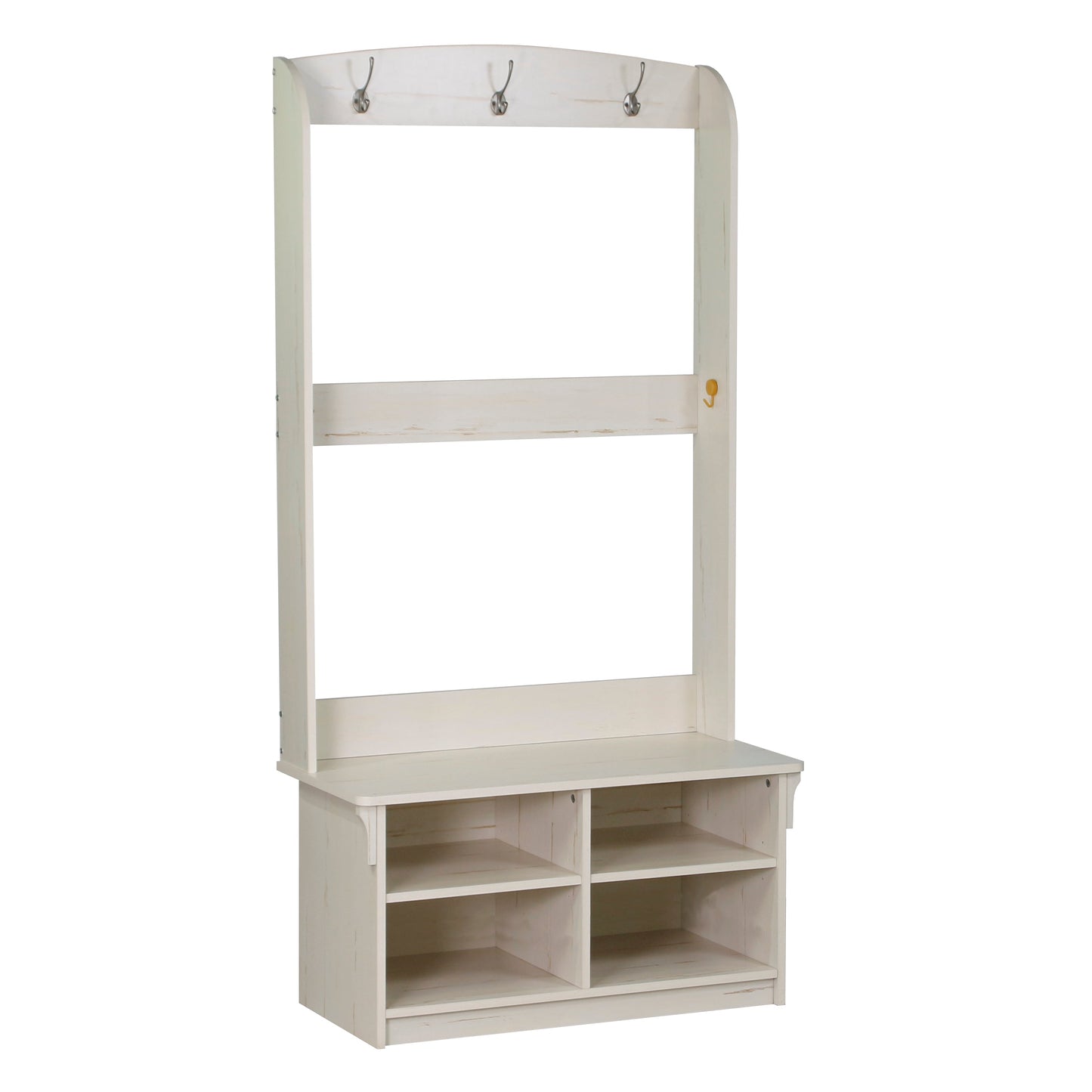 Kinman 5 shelf Hall Tree - Antique White - Notbrand