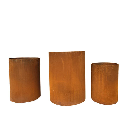 Cylinder Corten Planter Set - 3 Pieces - House of Hyne