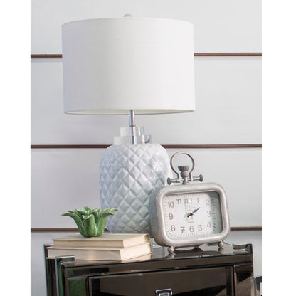 Island Gloss Ceramic Table Lamp - White - Notbrand