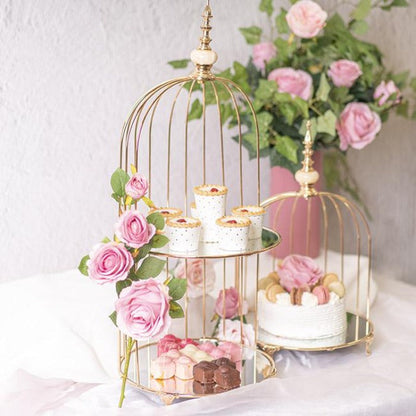 2 Tier Bird Cage Cake Display - Gold - NotBrand