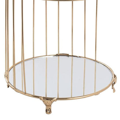 2 Tier Bird Cage Cake Display - Gold - NotBrand