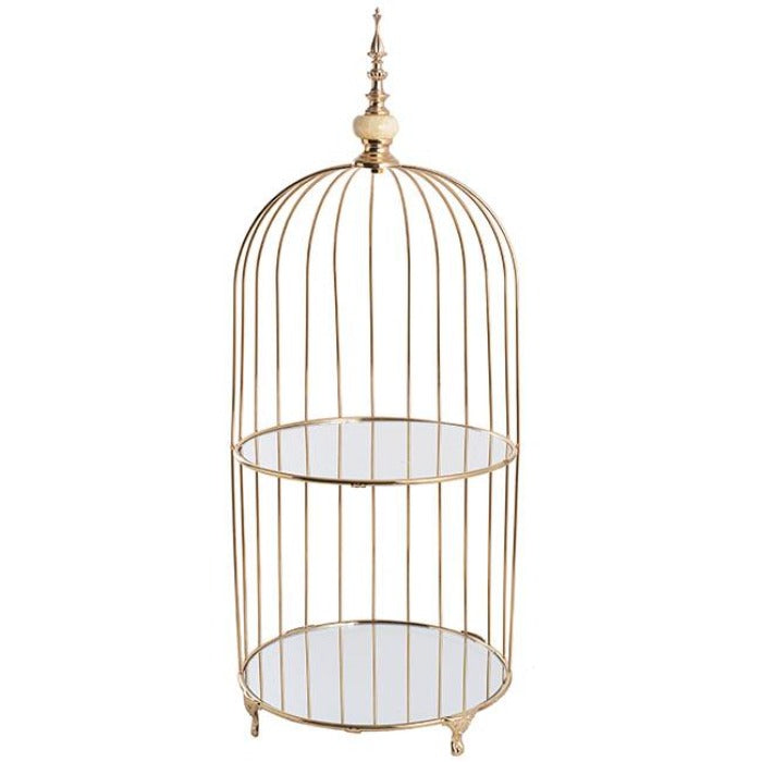 2 Tier Bird Cage Cake Display - Gold - NotBrand