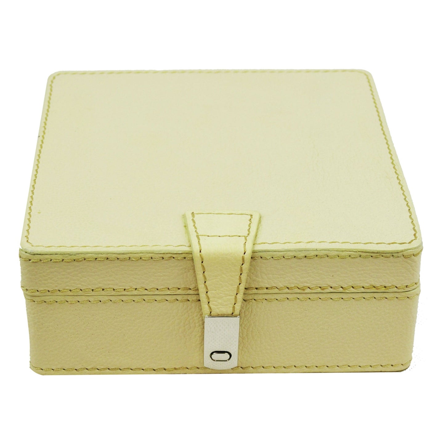 Off White Leather Square Storage Box - Notbrand