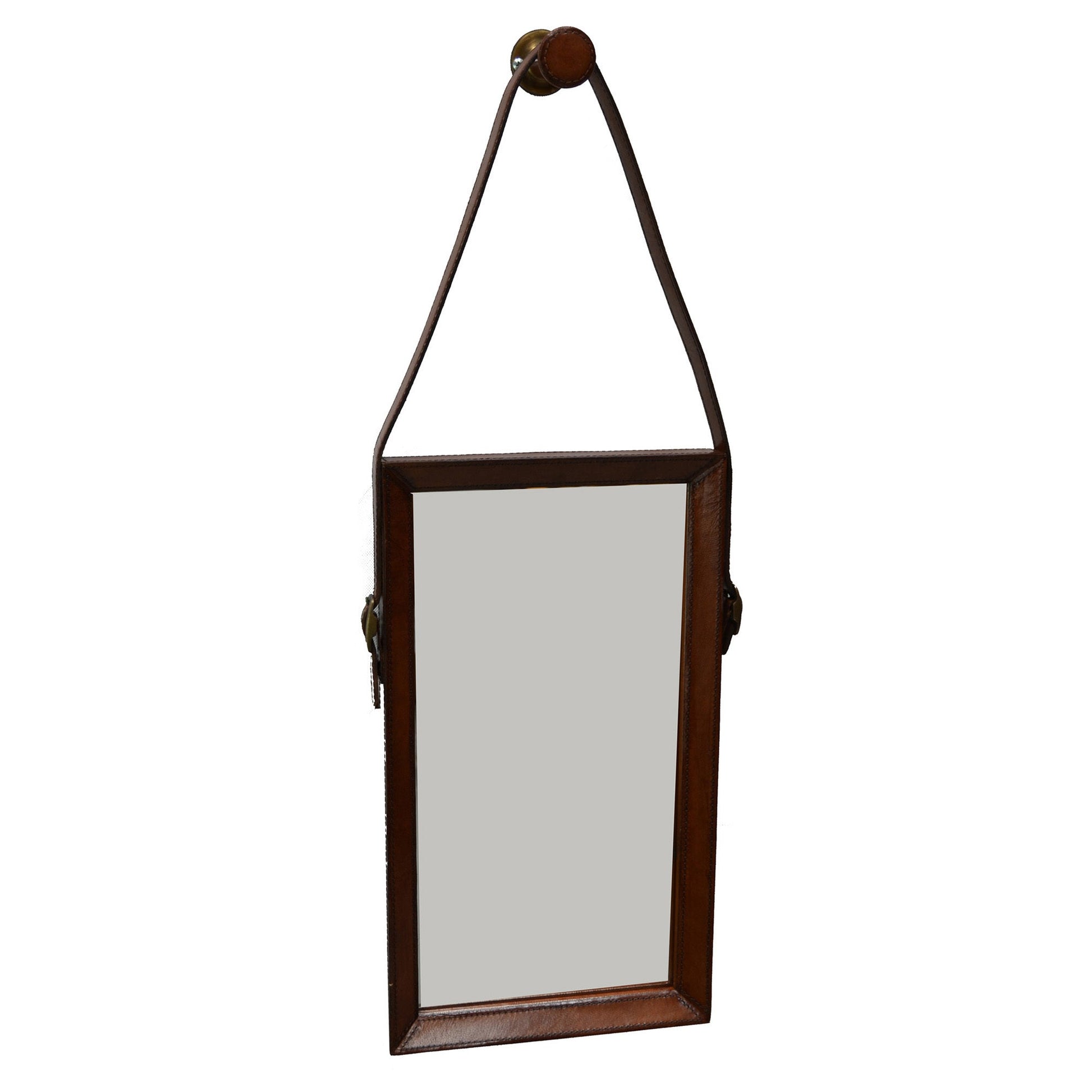 Zoci Rectangular Buffalo Leather Mirror - Tan - Notbrand