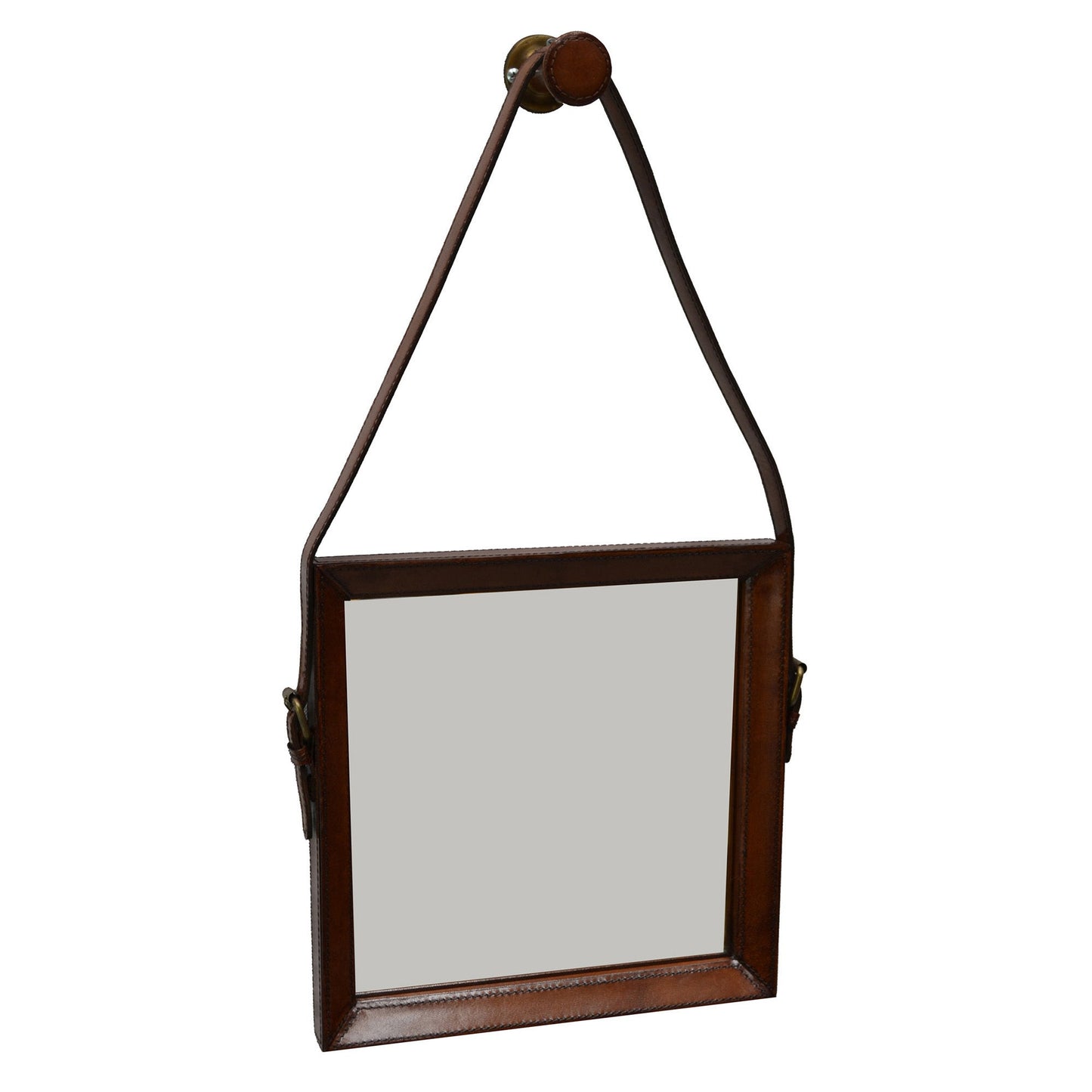 Donilis Square Buffalo Leather Mirror - Tan - Notbrand